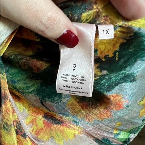 NWOT Selkie Dress - Monet Sunflowers Beach Day Dress - Size 1X - Picture 5 of 5